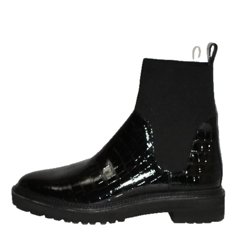 New! Randall Loeffler Black Bridget Chelsea Combat Boot Black 11.5 US DD528